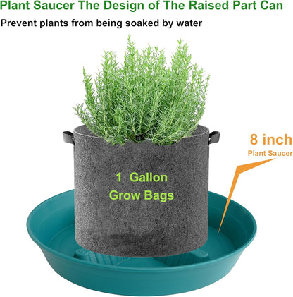 4 Pack Plant Saucer 8 inch, 10 12 14 17 inch, Plant Stand Plastic Plant Saucers for Indoors Outdoor, Heavy Duty Flower Planter Drip Trays for Pots, Pot Saucers for Plants, Grow Bags Saucers