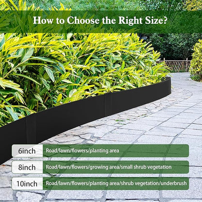 Metal Landscape Edging 6 Pack 40" L x 6" H (20 FT Total),Galvanized Metal Garden Edging, Hammer-in,Flexible,and Easy-to-Install for Lawns,Garden and Yards,Black