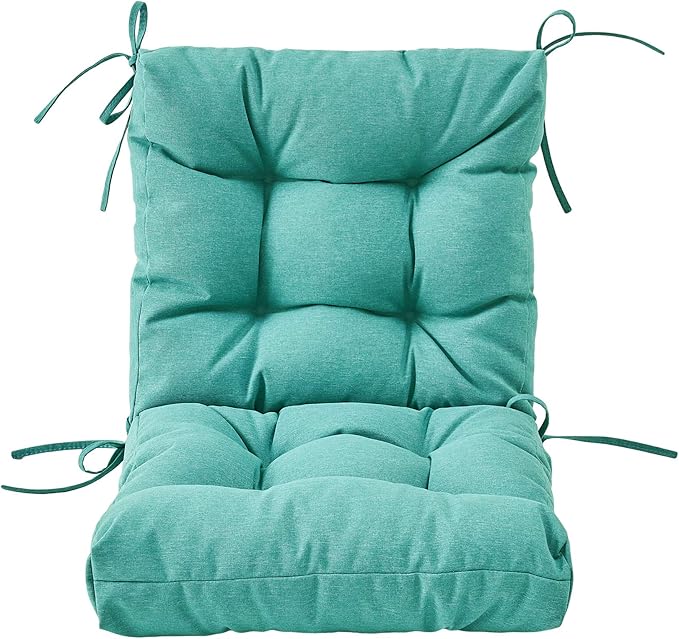 ARTPLAN All Weather Chair Outdoor Cushions Wicker Tufted Pillow with Back for Outdoor Furniture