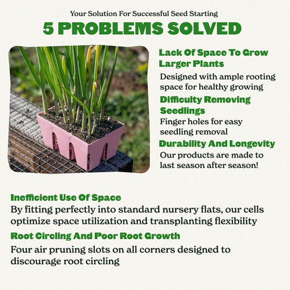 Epic Gardening Reusable Seed Starter Tray - 6 Cell/24 Seedling Starter Trays - Easy Watering, Indoor Greenhouse, Plant Starter, Gardener-Friendly for Seedlings | UV-Treated & BPA-Free - Pink