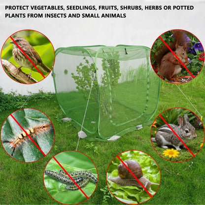Pop Up Mesh Plant Cover 48’’x48’’x48’’ for Square Raised Garden Bed, Mesh Net Cage Protect from Bird Pest, Insect, Garden Tent for Vegetables, Seedlings Fruits and Herbs