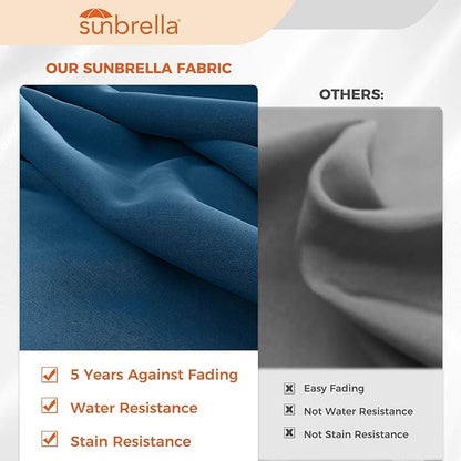 Grand patio 10X10 FT Sunbrella Offset Umbrella with Base Outdoor Square Aluminum Cantilever Umbrella with Easy Tilt Adjustment (Sapphire Blue, 10X10 FT-SUNBRELLA)