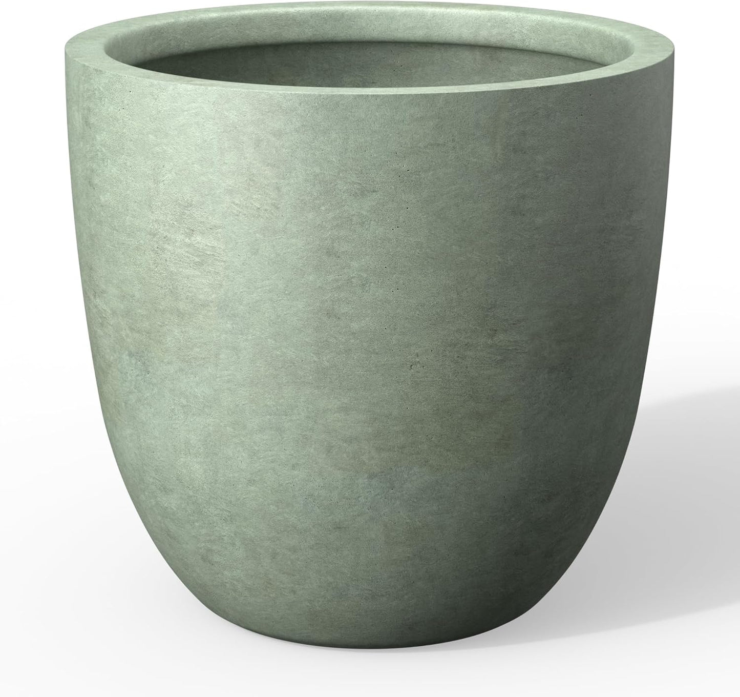 Kante 18 Inch Dia Round Concrete Planter, Indoor Outdoor Large Plant Pot with Drainage Hole and Rubber Plug for Home Patio Garden, Mint Green