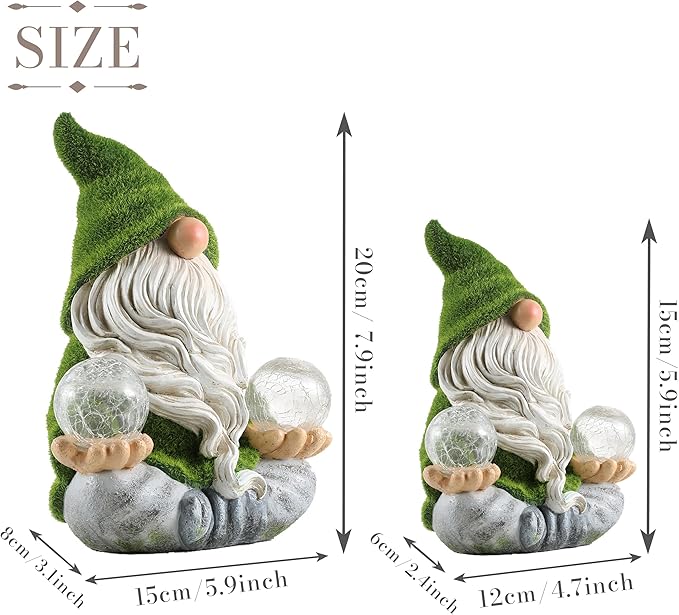 TERESA'S COLLECTIONS Garden Gnomes Decorations for Yard with Solar Lights, Yoga Gnome Resin Flocked Zen Garden Decor for Outdoor Front Porch Patio Santa Decor, Fathers Gifts,Ideal Gifts, 8"