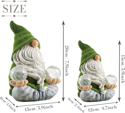 TERESA'S COLLECTIONS Garden Gnomes Decorations for Yard with Solar Lights, Yoga Gnome Resin Flocked Zen Garden Decor for Outdoor Front Porch Patio Santa Decor, Fathers Gifts,Ideal Gifts, 8"