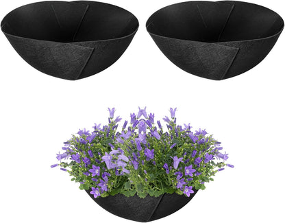 Adnee 3 Pcs 12 Inch Fabric Planter Basket Liner-Felt Flower Pot Liners-Hanging Plant Basket Fiber Insert for Garden Wall Hanging Planter Flower Vegetables(Round)