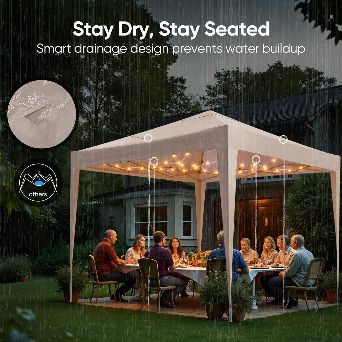 Quictent 10x10 Pop Up Canopy Tent, Instant Setup Gazebo for 1 Person, Portable & Compact, Waterproof & UV Protection, Ideal for Camping, Beach, Parties, and Outdoor Events