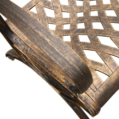 Oakland Living Ornate Traditional Outdoor Cast Aluminum Bronze Patio Dining Chair