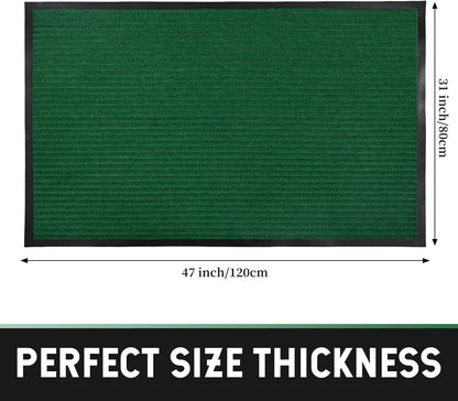 fani Heavy Duty Large Outdoor Indoor Entrance Doormat Grass Green Waterproof Low Profile Entrance Rug Front Door Mat Patio Anti-Skid Rubber Back, 31x47 inch (Grass Green)