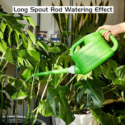 Plastic Watering Can for Indoor & Outdoor Plants 1 Gallon/4-Liter, Ebristar Watering Pot for Garden Flower with Long Spout and Removable 360 Degree Rotation Sprinkler Head, Green