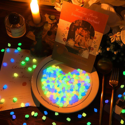 OSOPOLA 750 PCS Glow in The Dark Rocks - Mixed Color Fish Tank Decorations Diamond-Shaped Pebbles Rocks for Aquarium Glowing Rocks Accessories FD05MX750C