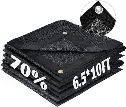 LOVE STORY 6.5x10FT 70% Black Shade Cloth Sun Shade Net with Grommets Sunblock Net Mesh Tarp for Garden,Plants Cover,Greenhouse and Patio