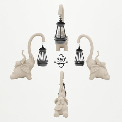 Solar Garden Statue 10 Inch Elephant Decor for Outside Yard Decoration Outdoor Unique Housewarming Gardening Birthday Gifts for Women Grandma