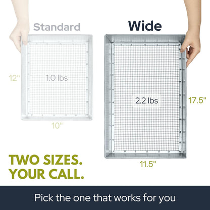 Soil Sifter, Wide Size (17.5 x 11.5 inches) with 1/4-inch Mesh, Garden Sieve for Dirt, Sand, Rocks, and Compost
