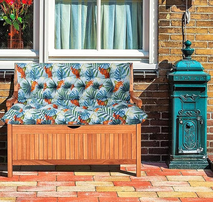 Swing Replacement Cushions with Backrest, 2 or 3 Seater Waterproof Non-Slip Overstuffed Swing Pad, Indoor/Outdoor Bench Cushion for Porch Chair Swings Garden Furniture (Summer, 40 * 47 in)