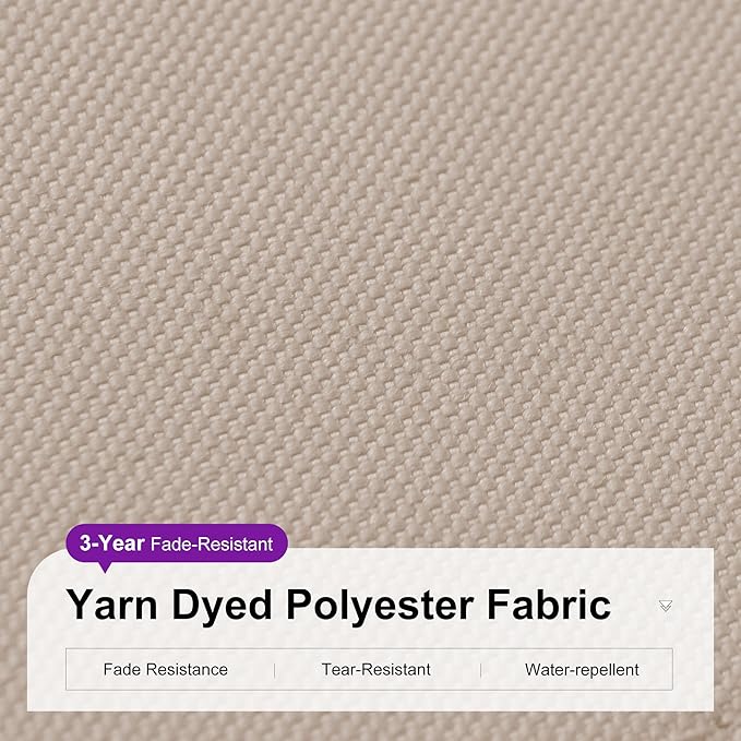 PURPLE LEAF 8 Feet Patio Umbrella Outdoor Cantilever Square Umbrella Aluminum Offset Umbrella with 360-degree Rotation for Garden Deck Pool Patio Taupe