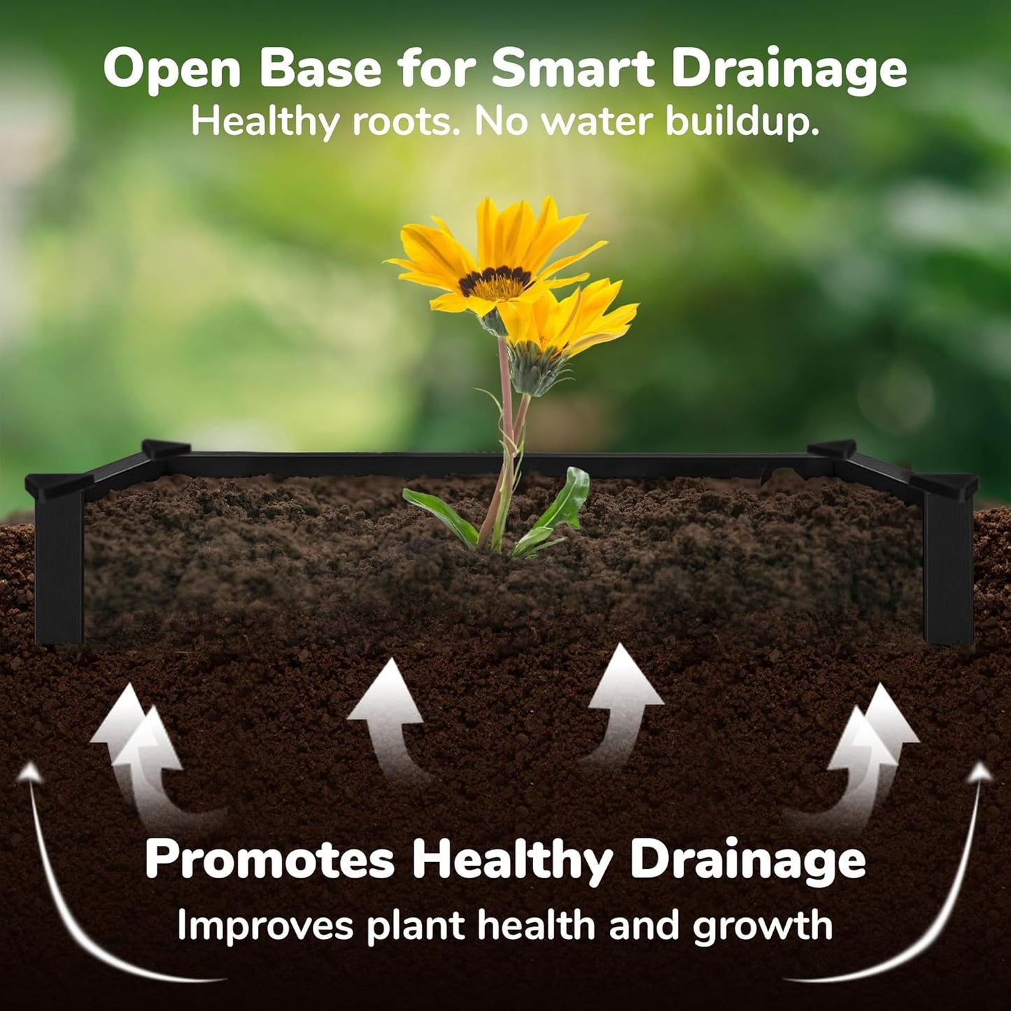 Raised Garden Bed - 1x1 ft Planter Box - Black HDPE - No Tools Needed - DIY Kit for Urban Gardening, Flowers, Herbs & Vegetables - Made in The USA - 2 Pack