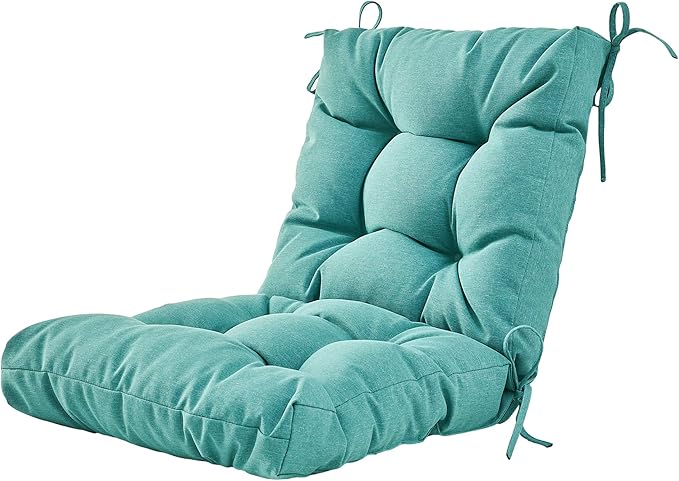 ARTPLAN All Weather Chair Outdoor Cushions Wicker Tufted Pillow with Back for Outdoor Furniture