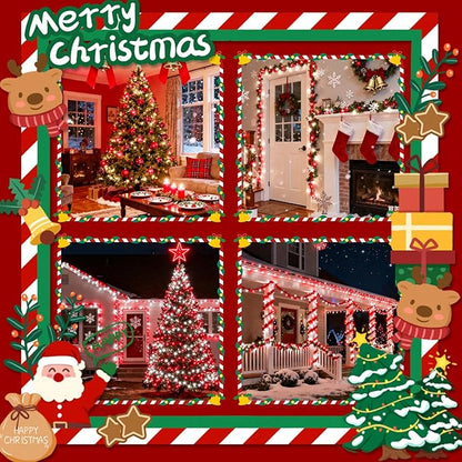 Voice Control 88ft 240LED Smart Christmas String Lights Outdoor/Indoor | String Lights Plug in with Remote, 12Modes, 7Voice Commands & Timers, Christmas Twinkle Light for Xmas Tree Decor (Red & White)