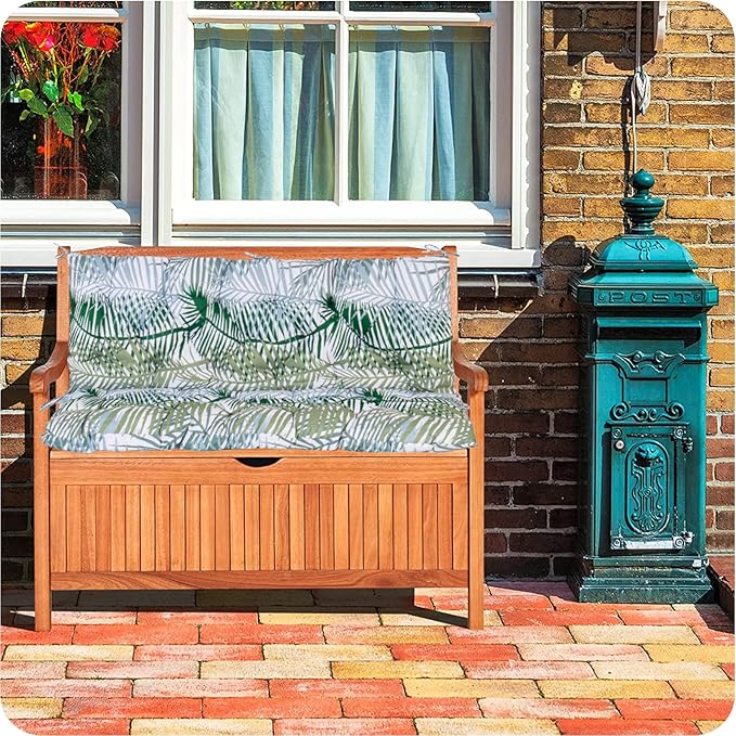 Swing Replacement Cushions with Backrest, 2 or 3 Seater Waterproof Non-Slip Overstuffed Swing Pad, Indoor/Outdoor Bench Cushion for Porch Chair Swings Garden Furniture (Flower color2, 40 * 71 in)