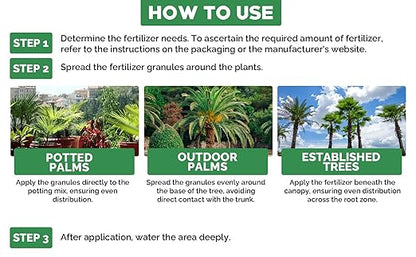 8-4-8 Professional Palm Tree Fertilizer Plant Food; for Indoor Potted Plants and Outdoor Landscape Palm Trees; Quick-Release Nitrogen Fertilizer and Continuous Feeding (4 QUARTS)