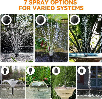 POPOSOAP Solar Water Pump Outdoor, 30 Watt Solar Powered Water Pump with 430GPH Solar Pump, 7 Nozzles, 6.6 Tubing DIY Water Feature for Pond, Fountain, Pool, Garden, Backyard