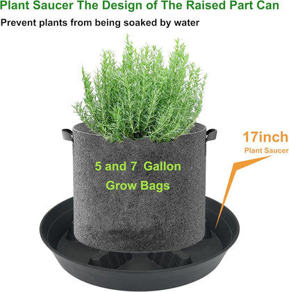 2 Pack Plant Saucer 17 inch 2 Pack, Raised Middle Plant Trays for Pots, Large Plastic Plant Saucers for Indoors, Water Tray for Plants,Drip Trays Plant Stand Water Catcher Tray, Pot Saucers for Plants