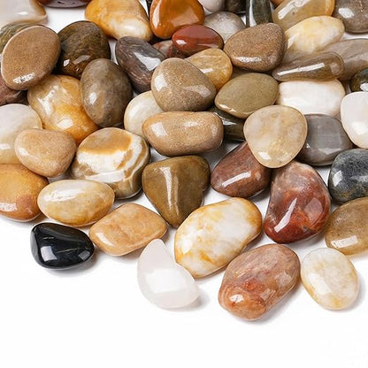 2.5 lbs Decorative Rocks for Potted Plants, 1-1/2 inch River Rocks for Plants, Garden Rocks Outdoor Landscaping, Polished Natural Stone for Walkways, Yard, Vases, Crafts