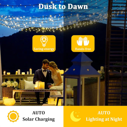 2-Pack 200FT Solar String Lights for Outside, 600 LED Extra-Bright Solar Light Outdoor with 19 Modes & Timer, Waterproof Fairy Solar Lights for Garden Patio Tree Christmas Decorations (Warm White)