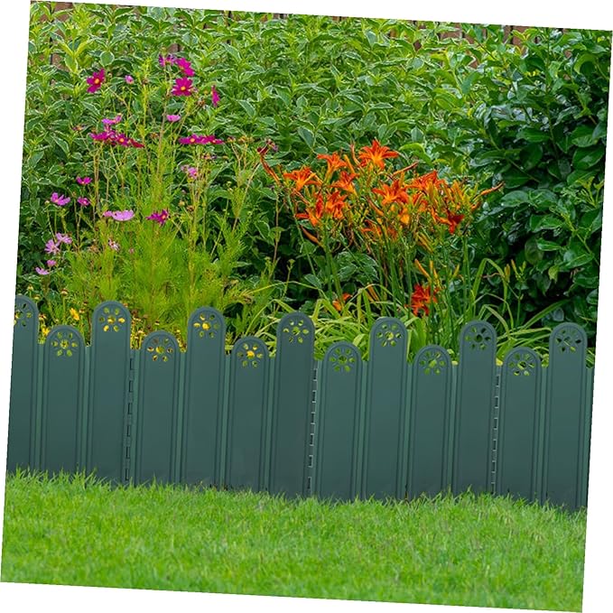 KESYOO 5pcs Decorative Outdoor Garden Edge Plastic Landscape Fencing with Corner Brackets for Lawn Flower Bed Borders Easy Install Outdoor Pet Fencing Panels