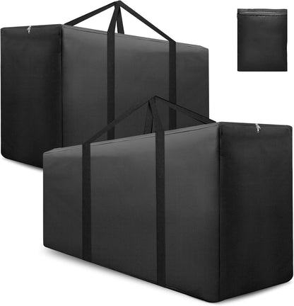 2 Pack Extra Large Patio Outdoor Cushion Storage Bag Waterproof 68" L x 30" W x 20" H Outdoor Cushion Furniture Storage Bag with Handle and Protective Zipper (Black, 2 Pack)
