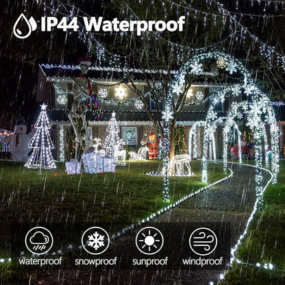 BHCLIGHT Extra-Long 165FT 500LED Christmas String Lights Outdoor/Indoor, Timer & Memory & 13 Modes, Cool White String Lights Waterproof Green Wire Tree Lights for Xmas Holiday Party