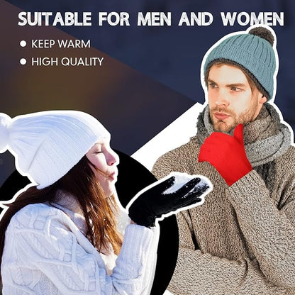 SATINIOR Magic Winter Gloves Unisex Gloves Knit Stretchy Mitten Full Fingers Warm Mitten for Men Women Sports