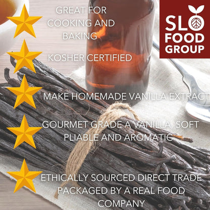 Slofoodgroup Gourmet Vanilla Beans 1 Pound Grade A Bourbon Variety Vanilla Pods from Uganda, Vanilla Beans For Cooking, Baking and Homemad...