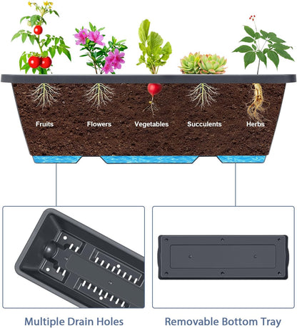 4 Tier Vertical Garden Planter Herb Garden Planter Outdoor Planters for Outdoor Plants Standing Vertical Raised Garden Bed Tiered Garden Vegetable Planter with Drainage Holes (Grey)