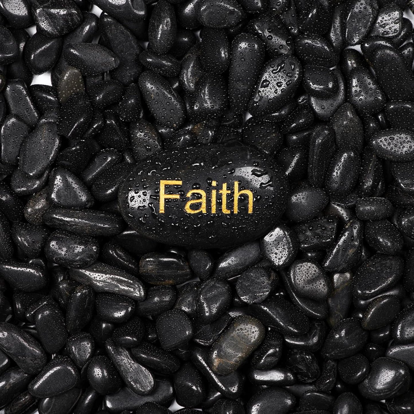 11lbs Black Natural River Rocks, High-Polished Pebbles for Plants Garden, 0.3-0.8 inch Decorative Stones, Ideal for Fish Tank, Vases, Home Decor and Garden Landscaping,Black