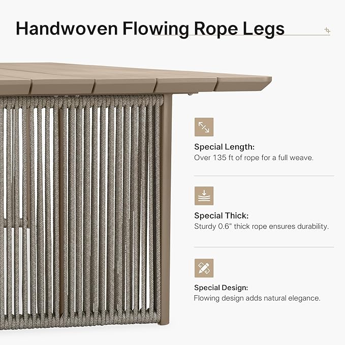 PURPLE LEAF 5 Pieces Outdoor Dining Set for 4, Aluminum Outdoor Patio Table and Chairs Set with Olefin Cushions, All-Weather Patio Dining Set for Garden or Deck, Beige