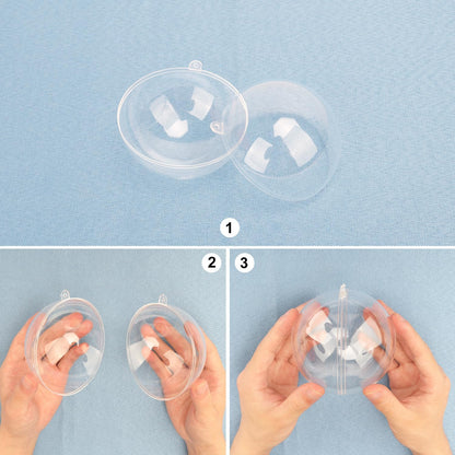 40 Pcs 4 Inch Clear Acrylic Fillable Balls, Christmas DIY Fillable Ornaments Balls, Acrylic Ornaments Ball for Christmas, Holidays, Weddings, Parties, and Home Decor