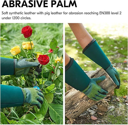 Vgo... 1 Pair Gardening Gloves Unses,Safety Work Gloves,Long Sleeves Gauntlet,Puncture-proof,Thorn Proof,Touchscreen(SizeXS,Green,SL7477)