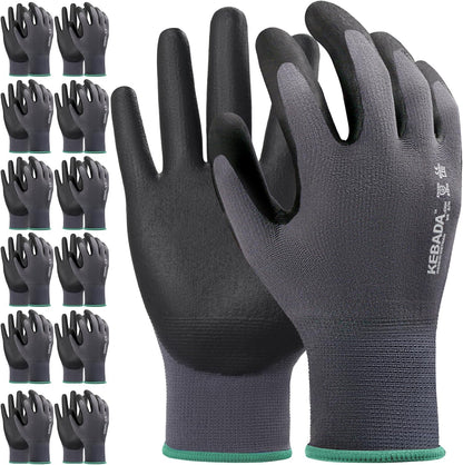 Kebada Work Gloves for Men and Women, Foam Nitrile Coated Safety Gloves with Grip, Ideal for Warehouse Package Handling, Gardening, Mechanic and Construction, Small