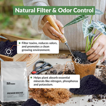 Premium Biochar Soil Enhancer – 100% Organic Charcoal Amendment for Improved Soil Health and Plant Growth (24 Quarts)
