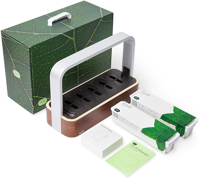 EDN SmallGarden with Basil SeedPods, Indoor Grow Smart Garden for iOS Devices - Fresh Home Grown Herbs, Plants and Flowers - Grow up to 10 Different Plants at Once