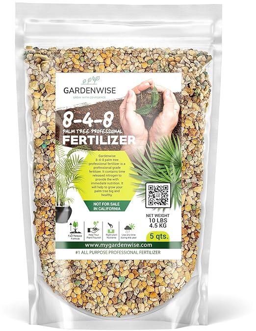 8-4-8 Professional Palm Tree Fertilizer Plant Food; for Indoor Potted Plants and Outdoor Landscape Palm Trees; Quick-Release Nitrogen Fertilizer and Continuous Feeding (20 QUARTS)