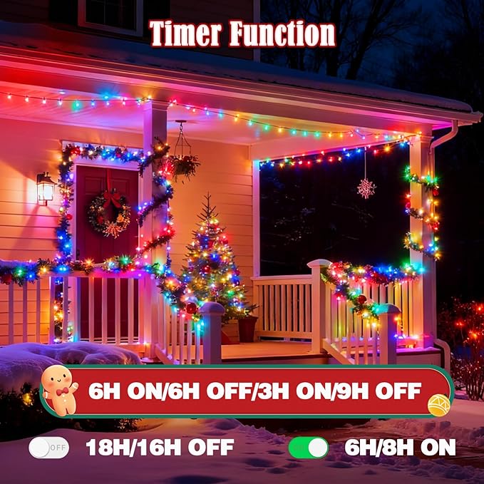 Voice Control 88ft 240LED Smart Christmas String Lights Outdoor/Indoor | String Lights Plug in with Remote, 12Modes, 7Voice Commands & Timers, Christmas Twinkle Light for Xmas Tree Decor (Multicolor)