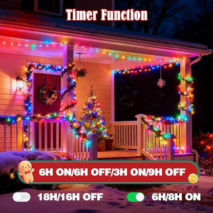 Voice Control 88ft 240LED Smart Christmas String Lights Outdoor/Indoor | String Lights Plug in with Remote, 12Modes, 7Voice Commands & Timers, Christmas Twinkle Light for Xmas Tree Decor (Multicolor)