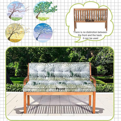 Swing Replacement Cushions with Backrest, 2 or 3 Seater Waterproof Non-Slip Overstuffed Swing Pad, Indoor/Outdoor Bench Cushion for Porch Chair Swing Garden Furniture (Flower color2, 40 * 63 in)