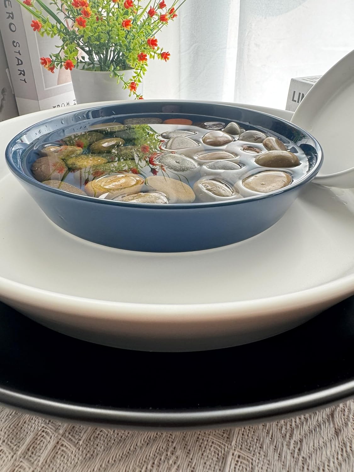 Ceramic Plant Saucers, 10 Inch (11 Inch) Plant Trays, Durable Round Glazed Ceramic Flower Plant Water Drip Tray for Pots Planter, Heavy Duty Plant Dish Plant Plate to Catch Water for Indoor & Outdoor