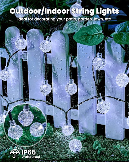 Brightown 2-Pack 120 LED 72 FT Solar String Lights Outdoor, Waterproof Solar Powered Patio Lights with 8 Lighting Modes for Garden Yard Porch Wedding Party Decor (Pure White)