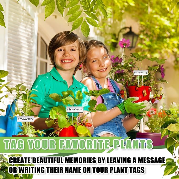 Maitys 60 Pcs Metal Plant Label Stakes Garden Name Markers Outdoor Waterproof Stainless Steel Nursery Tags for Vegetable Herb Flower Seed Identification with 2 Pcs Pens