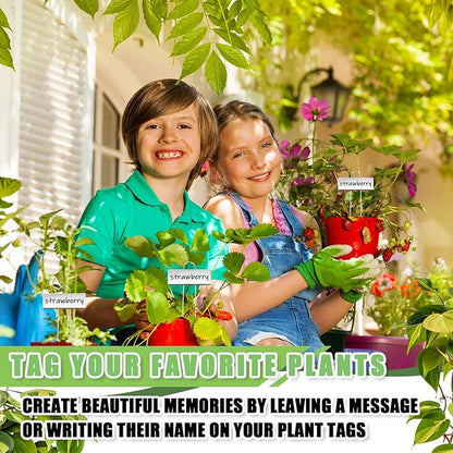 Maitys 60 Pcs Metal Plant Label Stakes Garden Name Markers Outdoor Waterproof Stainless Steel Nursery Tags for Vegetable Herb Flower Seed Identification with 2 Pcs Pens